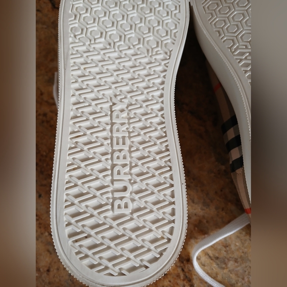 Nwt-Burberry Albridge leather check laceUp Sneaker-Thick WhiteSole-Made In Italy - Picture 10 of 13